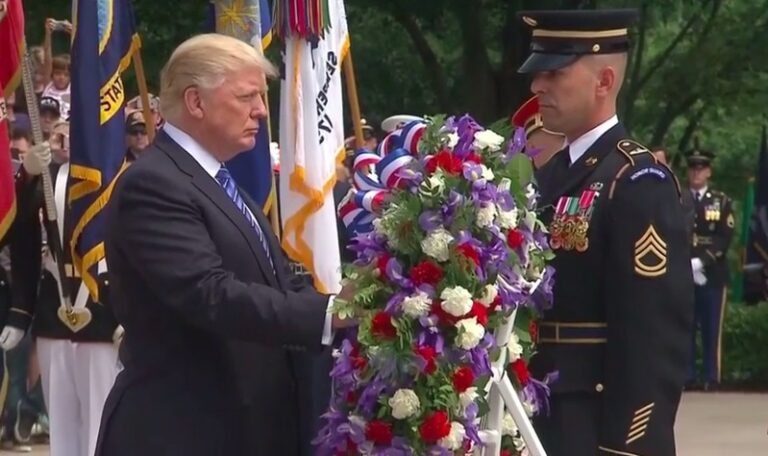 President Trump Lays Memorial Wreath at Arlington Tomb of Unknown ...
