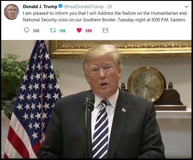 President Trump Will Deliver Public Address from Oval Office on Border ...