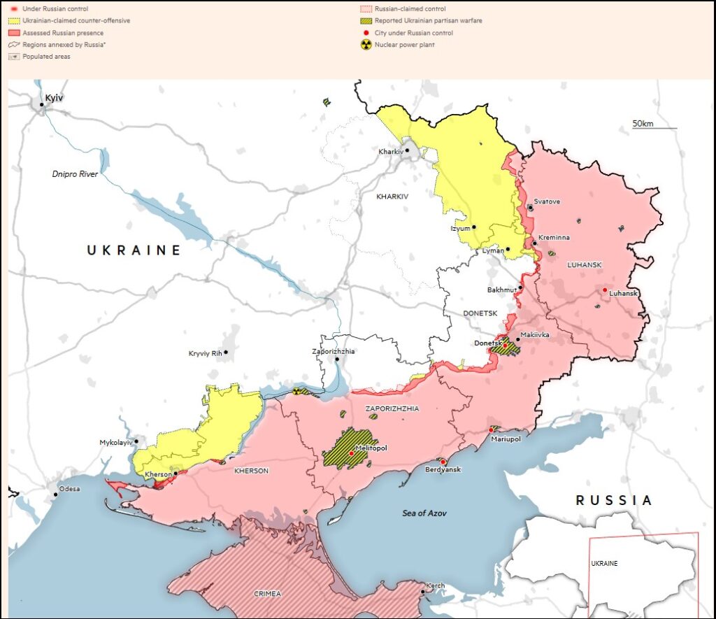 Ukraine Fighting Map January 30 2023