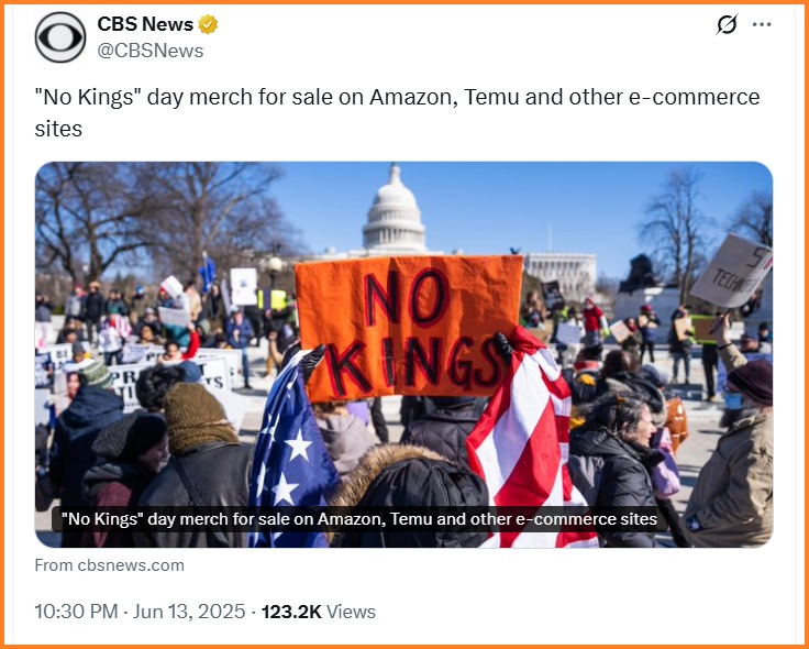 NextImg:CBS News Promotes Merchandise for "No Kings" Protests - The Last Refuge