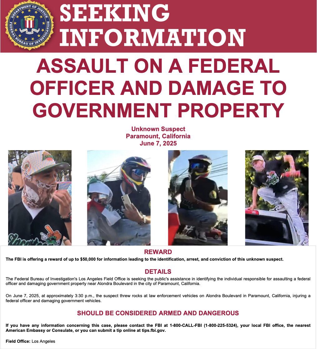 NextImg:AG Pam Bondi Announces FBI Have Identified Viral Brick Throwing LA Rioter Who Targeted Law Enforcement - The Last Refuge