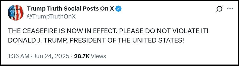 NextImg:Israel Formally Accepts President Trump's Ceasefire Against Iranian Hostilities - The Last Refuge