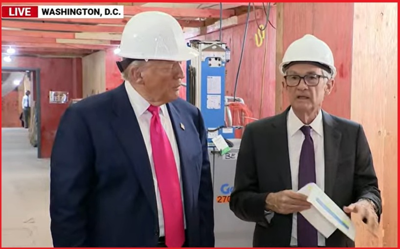 NextImg:President Trump and Jerome Powell Tours the Federal Reserve Construction at the William McChesney Martin Building in Washington D.C. - The Last Refuge