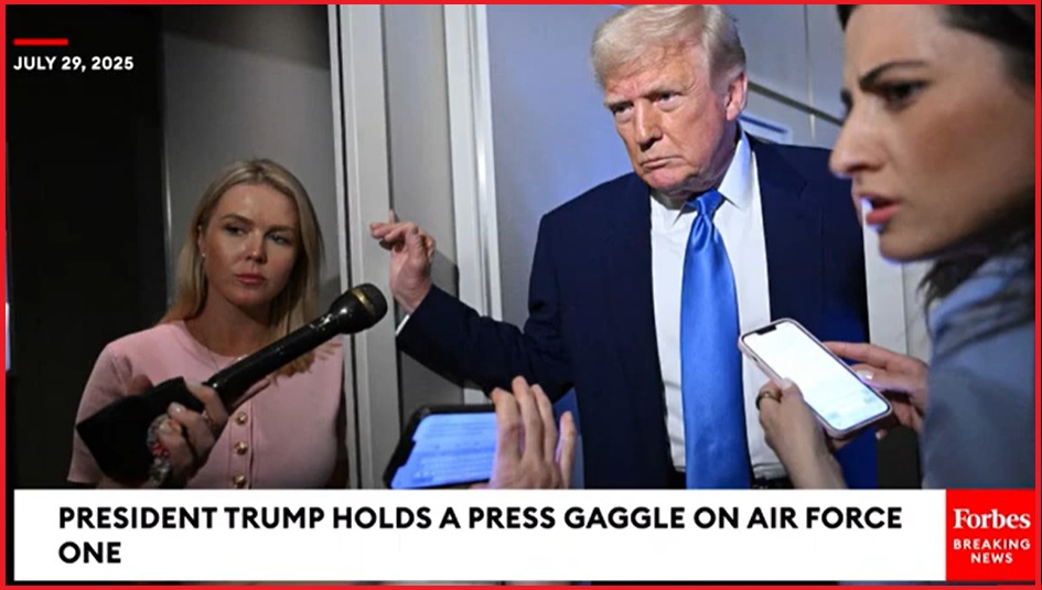 NextImg:President Trump Press Gaggle Aboard Air Force One - Returning to USA - The Last Refuge