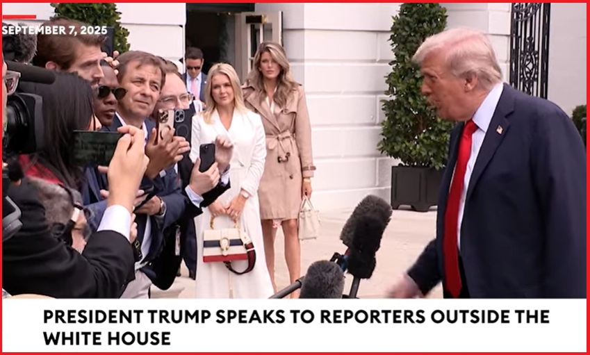 NextImg:Chopper Presser - President Trump Speaks to Press Pool Departing the White House - The Last Refuge