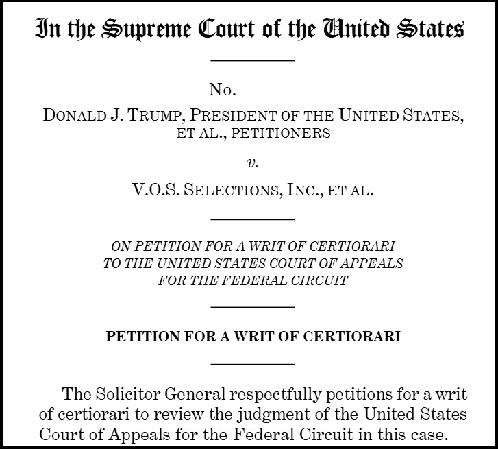 NextImg:Trump Administration Files IEEPA Tariff Appeal to U.S. Supreme Court - Asks for Expedited Review - The Last Refuge