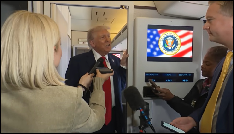 NextImg:President Trump Speaks to Reporters Aboard Air Force One - Video - The Last Refuge
