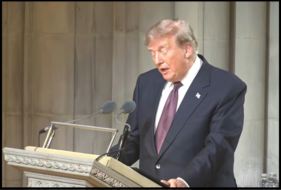 President Donald J Trump Attends Memorial Service for Senator Lindsey Graham